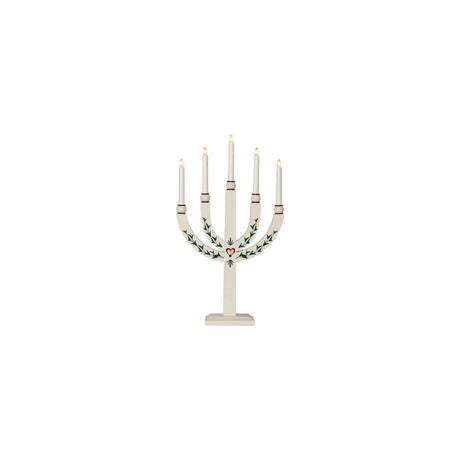 Electric candle holder 5 candles 35x61cm wood white
