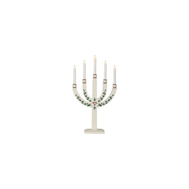 Electric candle holder 5 candles 35x61cm wood white