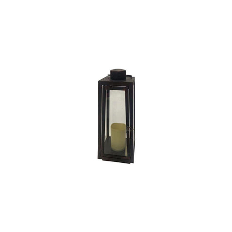 Candle lantern with led light 41cm warm white/black