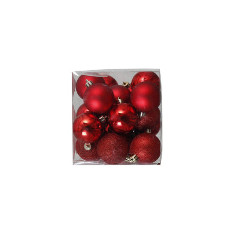 Decoration Christmas baubles 6cm 20/pack red