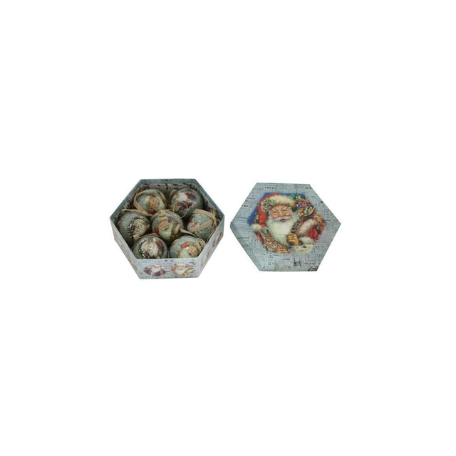 Decoration Christmas baubles old 7cm 7/pack