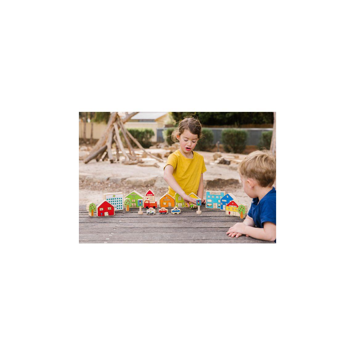 Small wooden town 20 pieces