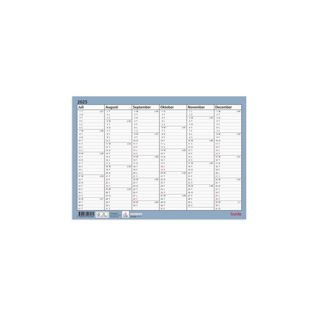 Wall calendar A4 25/26