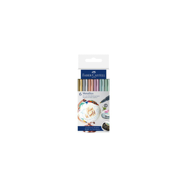 Fibre pen FABER CASTELL Metallics 6/pc