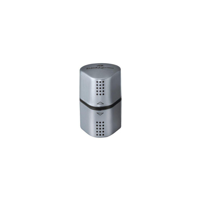 Pencil sharpener Faber Castell GripTrio silver.