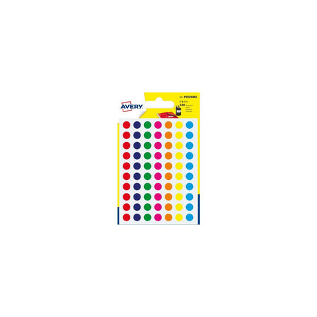 Label AVERY 8mm mixed colours 420/pc