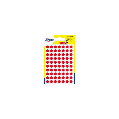 Label AVERY 8mm red 490/pc