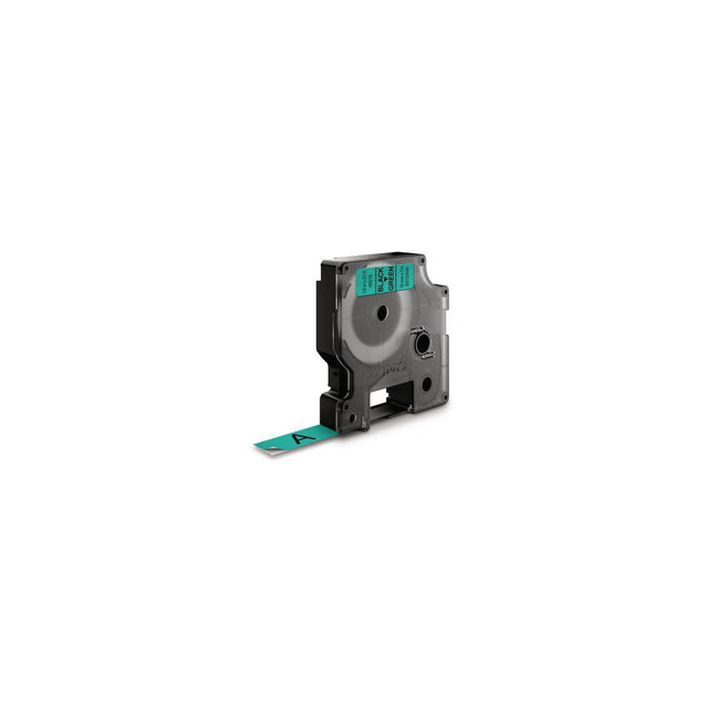 Tape DYMO D1 12mm black on green