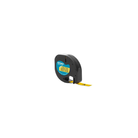 Tape LetraTAG plastic 12mm black on yellow