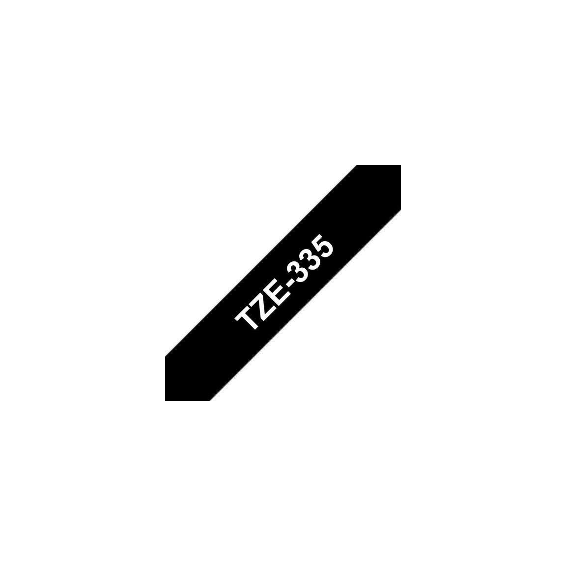 Tape BROTHER TZE335 12mm white on black