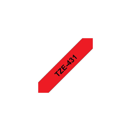 Tape BROTHER TZE431 12mm black on red