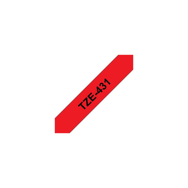 Tape BROTHER TZE431 12mm black on red