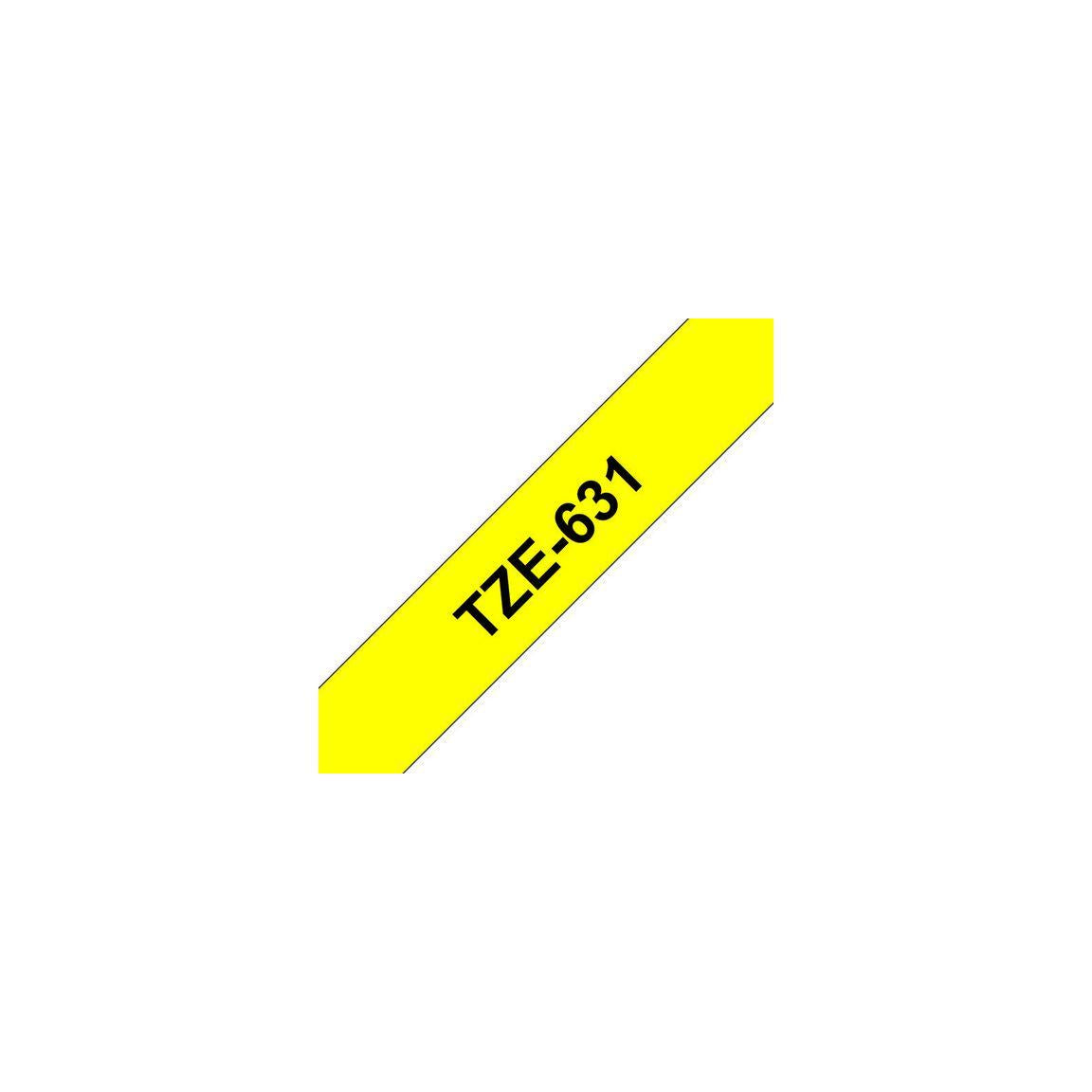 Tape BROTHER TZE631 12mm black on yellow