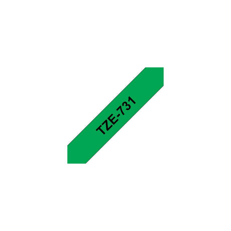 Tape BROTHER TZE731 12mm black on green