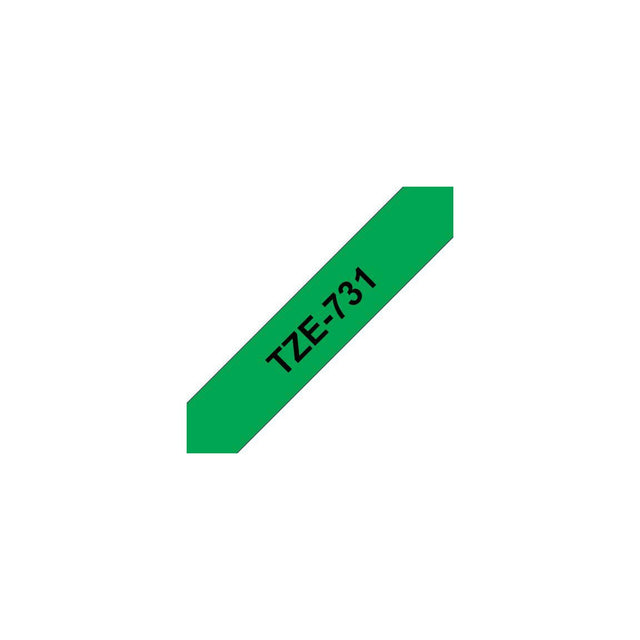 Tape BROTHER TZE731 12mm black on green