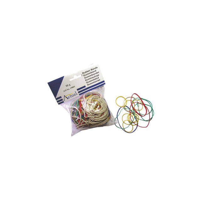 Rubber bands assorted colours 50g
