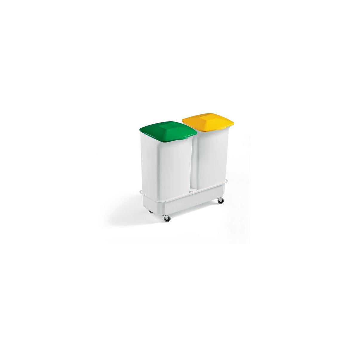 DURABIN 2x40L light grey trolley