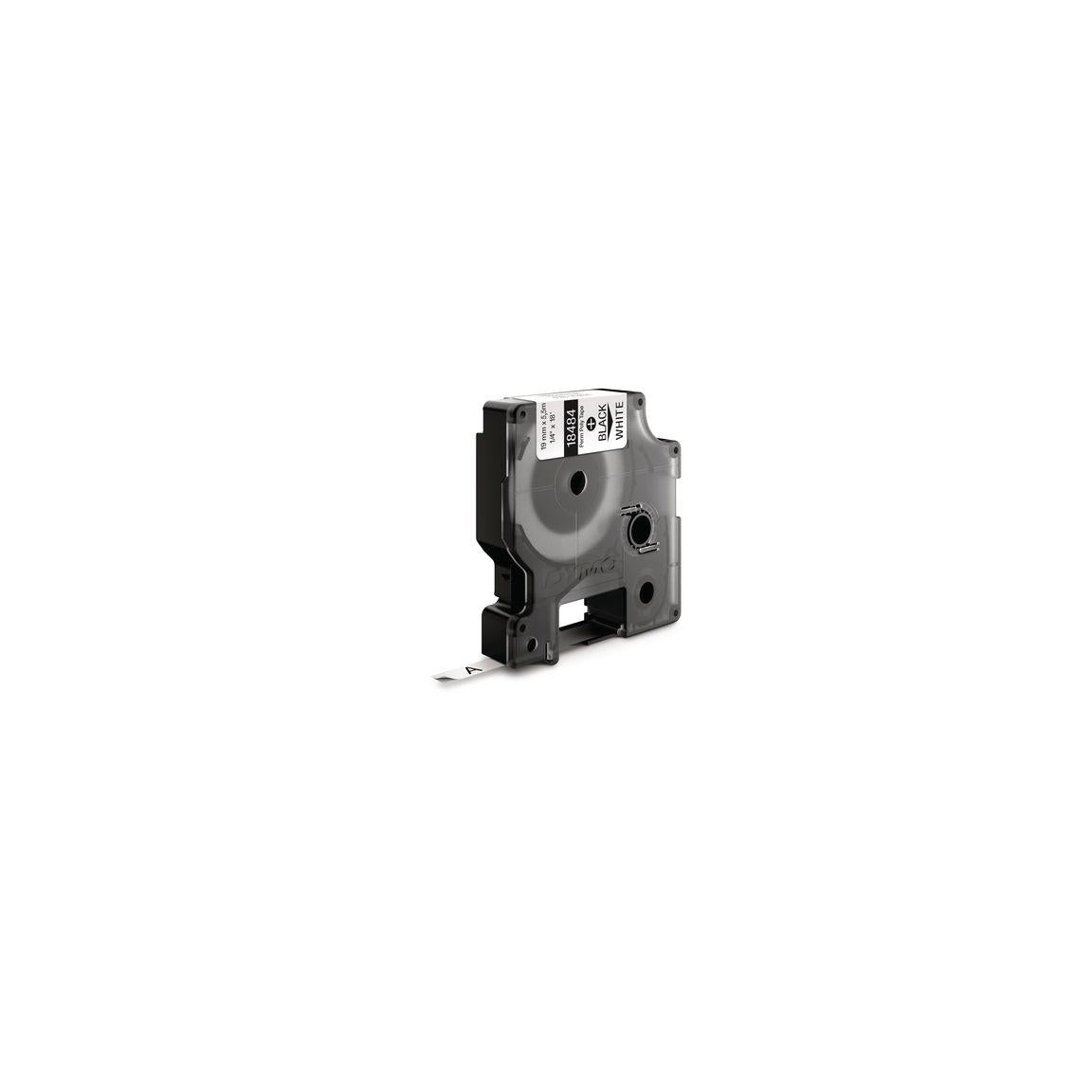 Tape Rhino perm polyester 19mm black on white