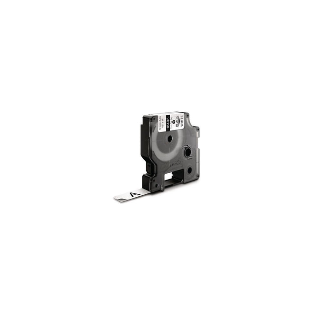 Tape Rhino perm polyester 12mm black on white