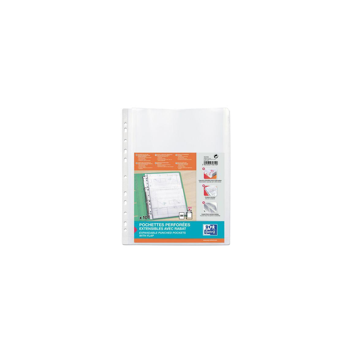 Plastic pocket OXFORD bellows with flap 10/pc