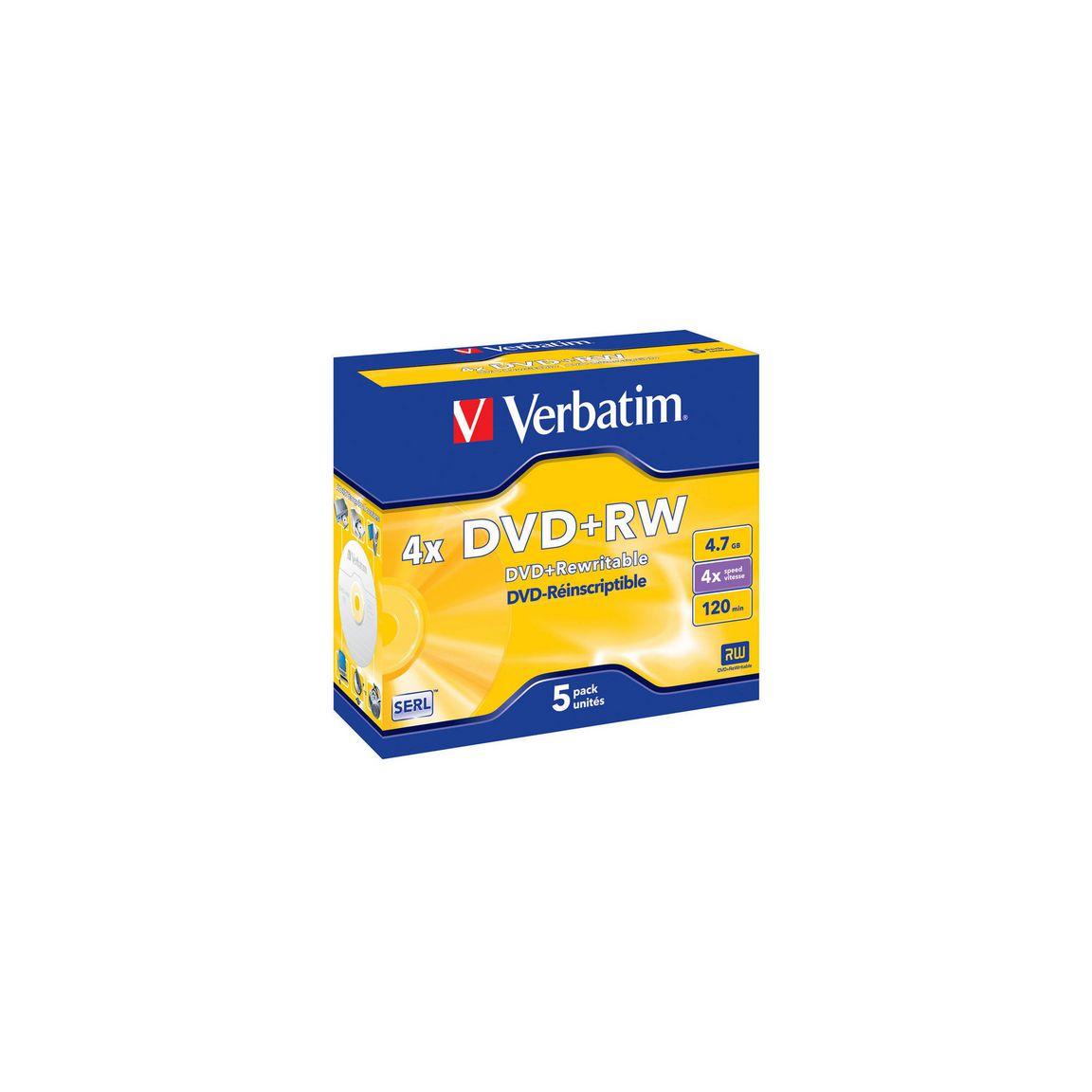 DVD+RW VERBATIM 4,7GB 5/fp