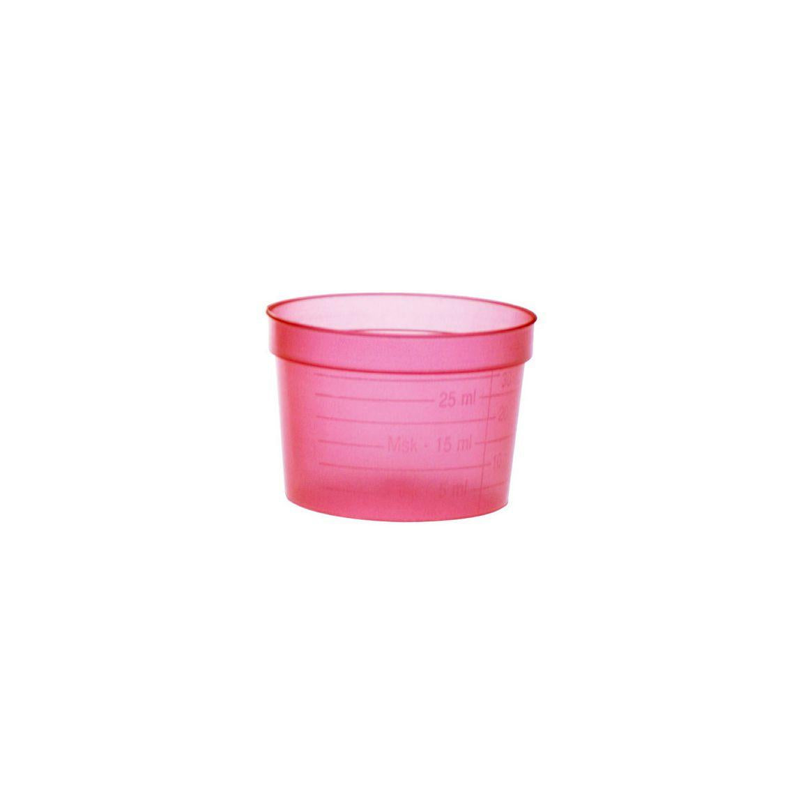 Medicine cup wide red evening 30ml 50/pack