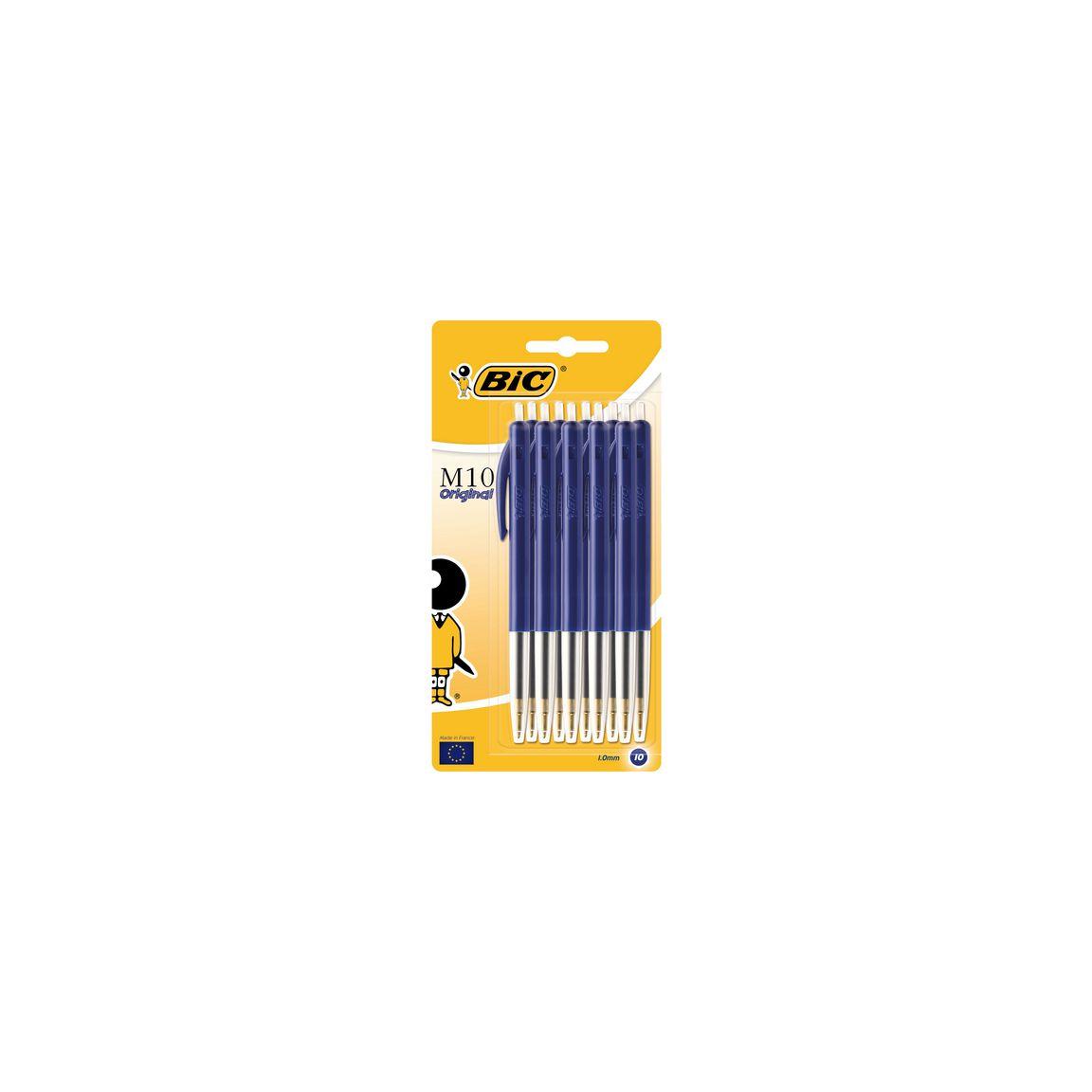 Ballpoint pen BIC Clic M10 1.0 blue ink 10/pack