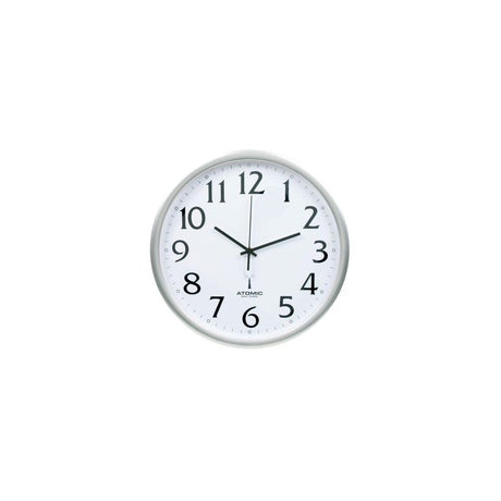 Wall clock TIQ radio controlled Ø35cm silver