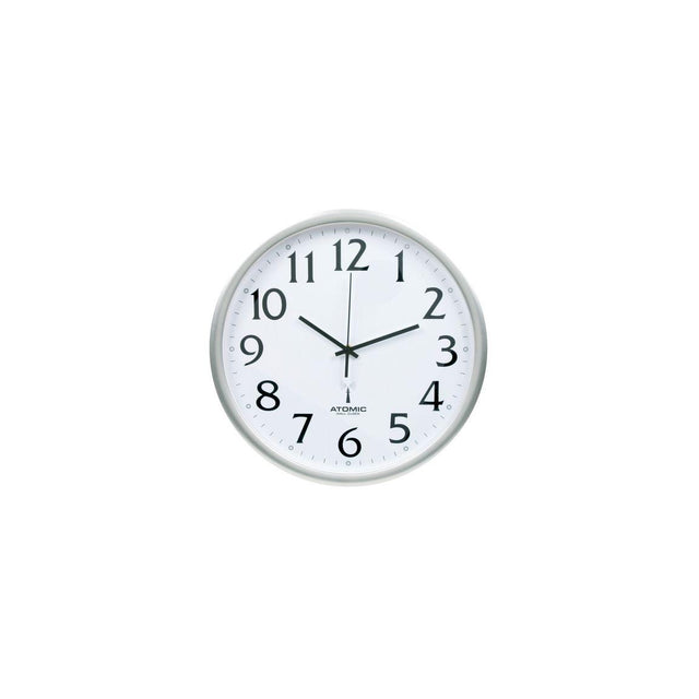 Wall clock TIQ radio controlled Ø35cm silver