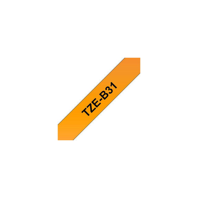 Tape BROTHER TZEB31 12mm black on orange