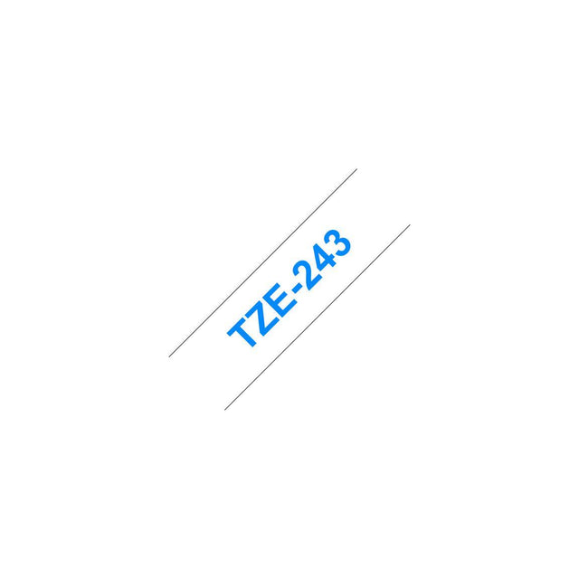 Tape BROTHER TZE243 18mm blue on white
