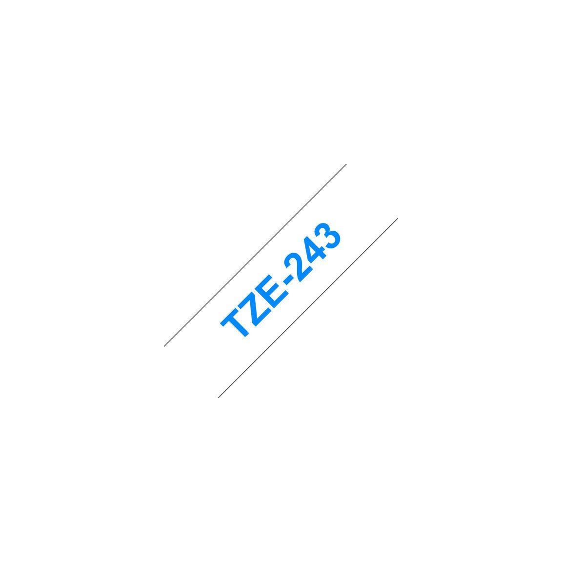 Tape BROTHER TZE243 18mm blue on white