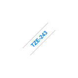Tape BROTHER TZE243 18mm blue on white