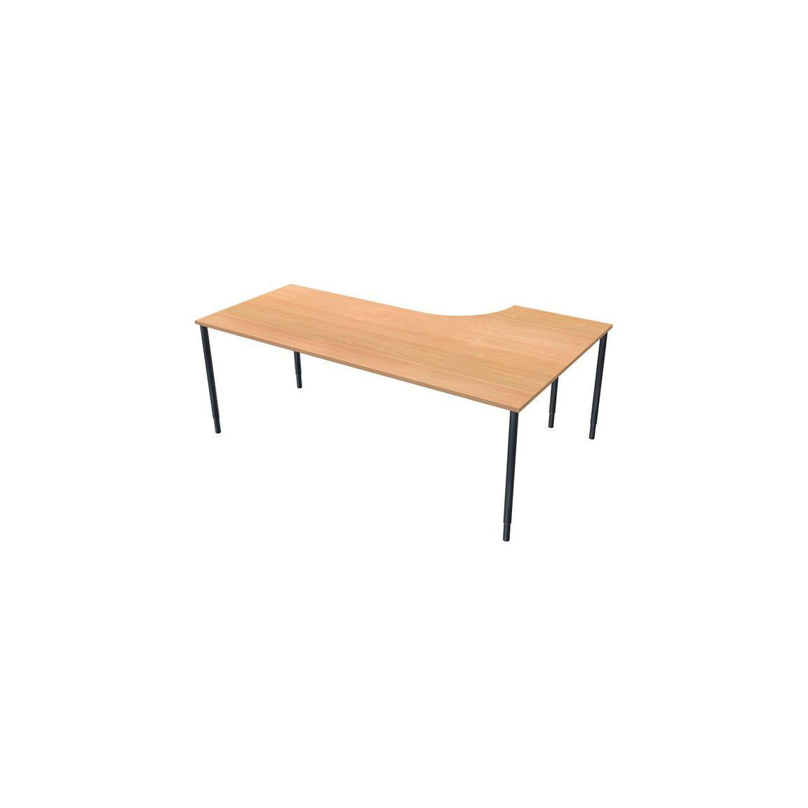 Table left 200x120cm beech laminate/black