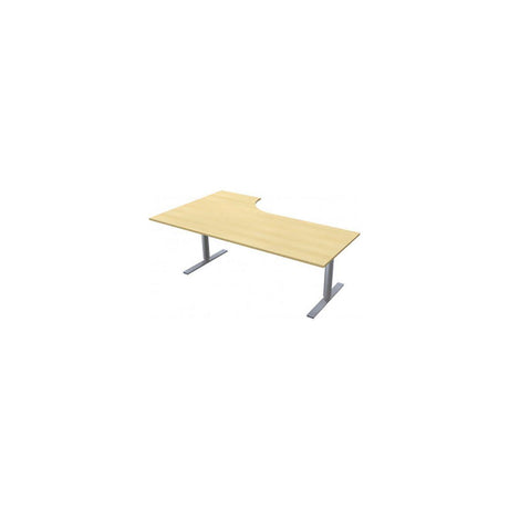 Table El right 200x120cm birch laminate/grey