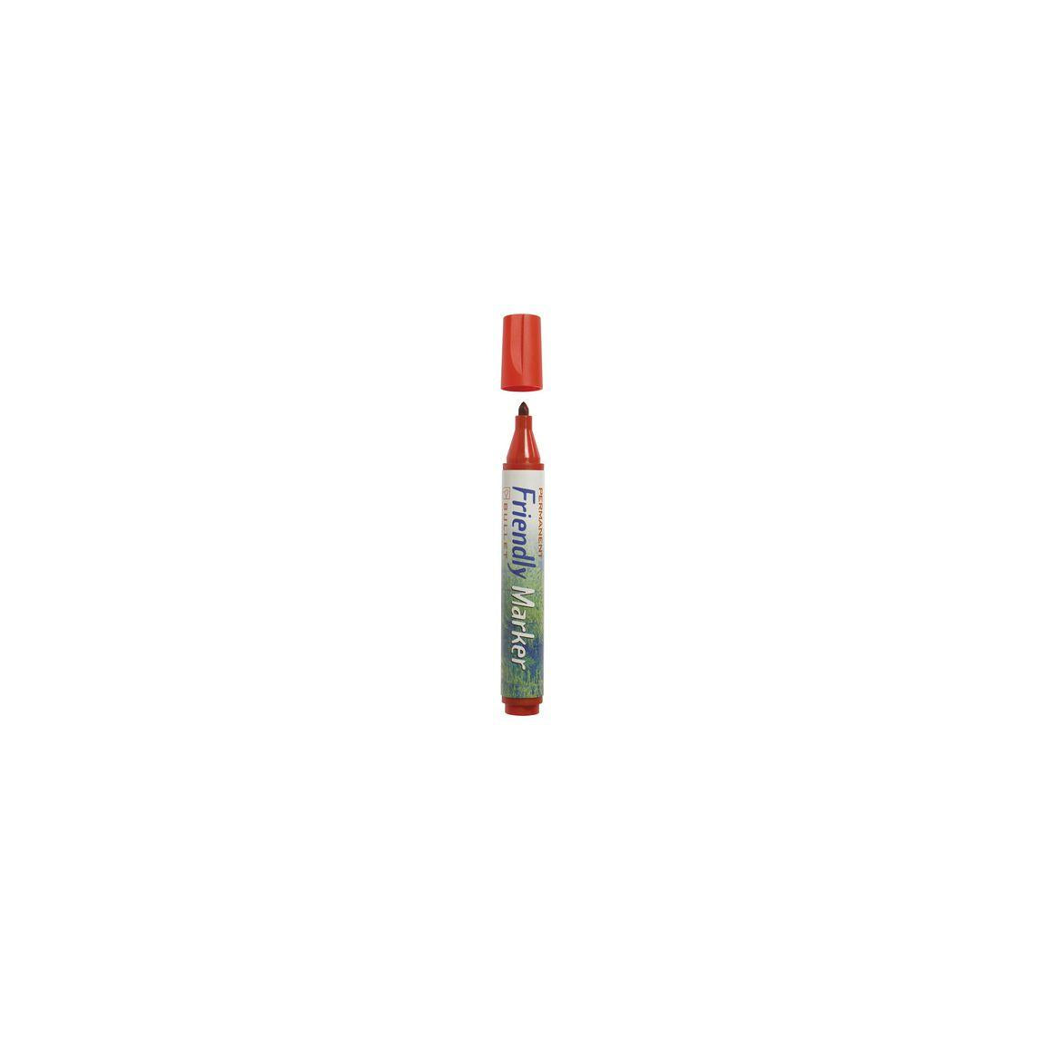 Labelling pen FRIENDLY round red
