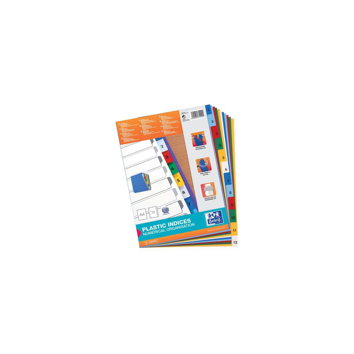 Plastic index OXFORD A4 1-12 o.colours