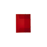 Rubber band folder plastic 3-cl A4 transp/red
