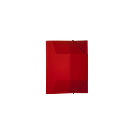 Rubber band folder plastic 3-cl A4 transp/red