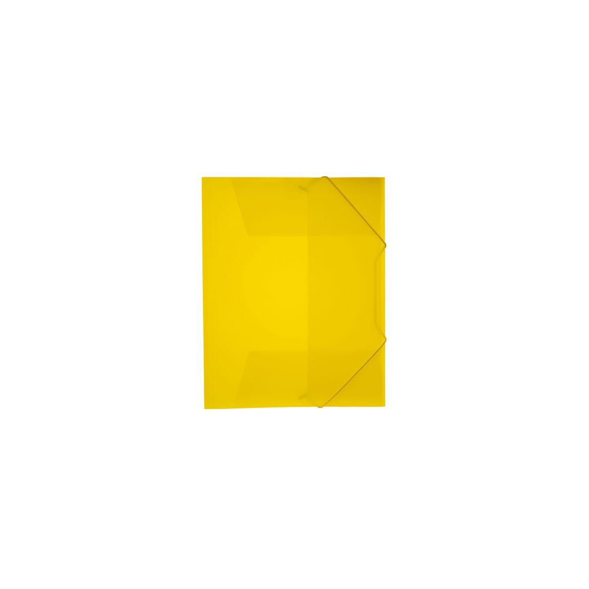 Rubber band folder plastic 3-cl A4 transp/yellow