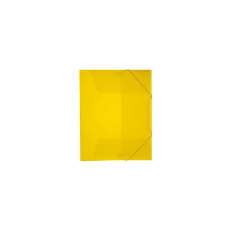Rubber band folder plastic 3-cl A4 transp/yellow