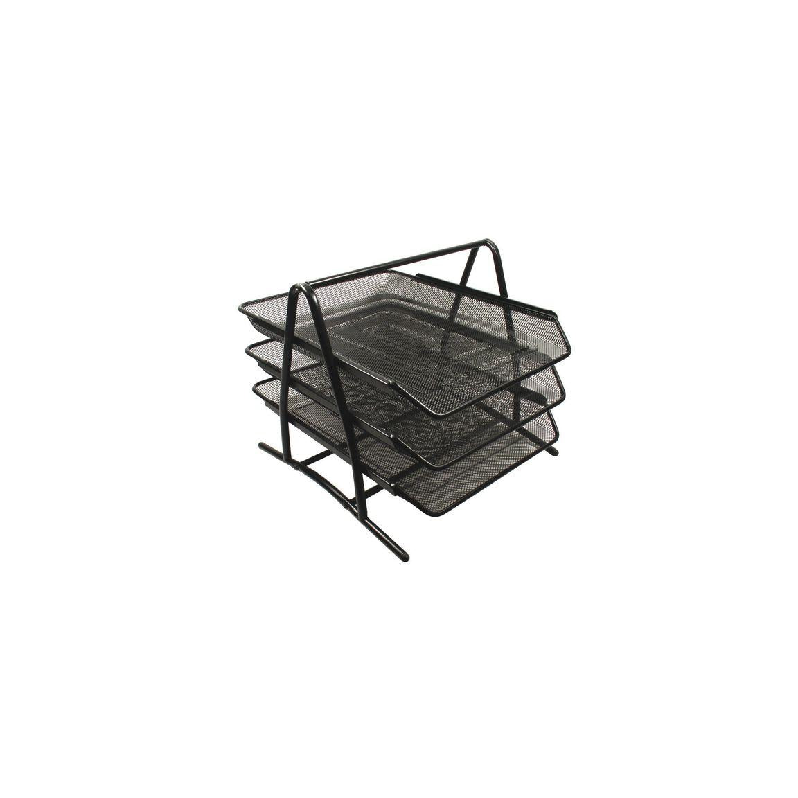 Metal letter tray 3 compartments black