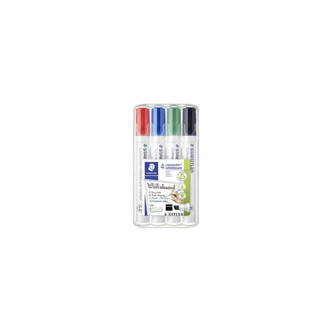 Whiteboard pen LUMOCOLOR 351B slanted 4/pc