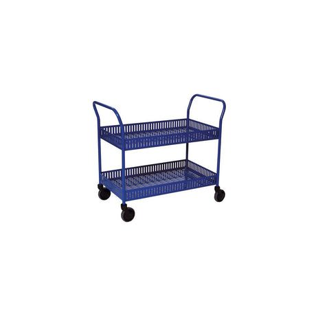 Rolling table 2 basket shelves blue