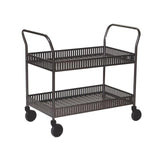 Rolling cart with 2 basket shelves, black.