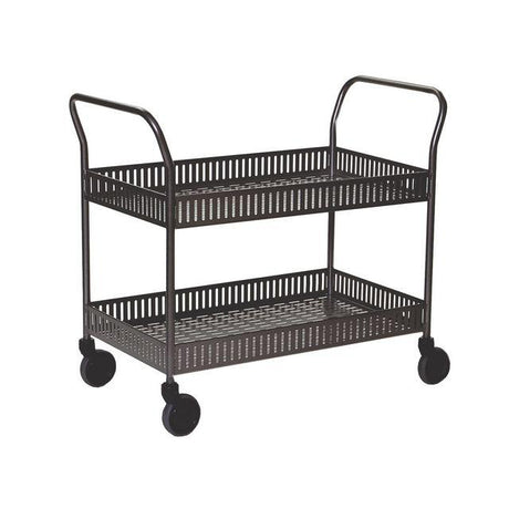 Rolling cart with 2 basket shelves, black.