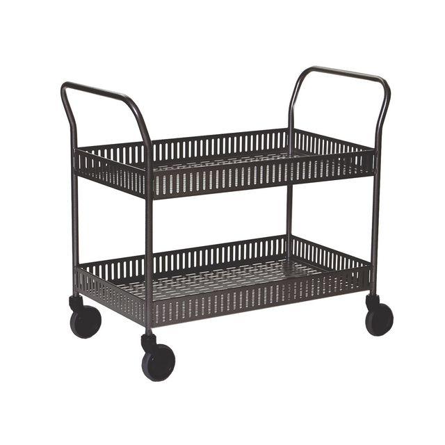 Rolling cart with 2 basket shelves, black.