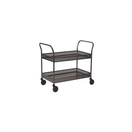 Rolling table 2 basket shelves black