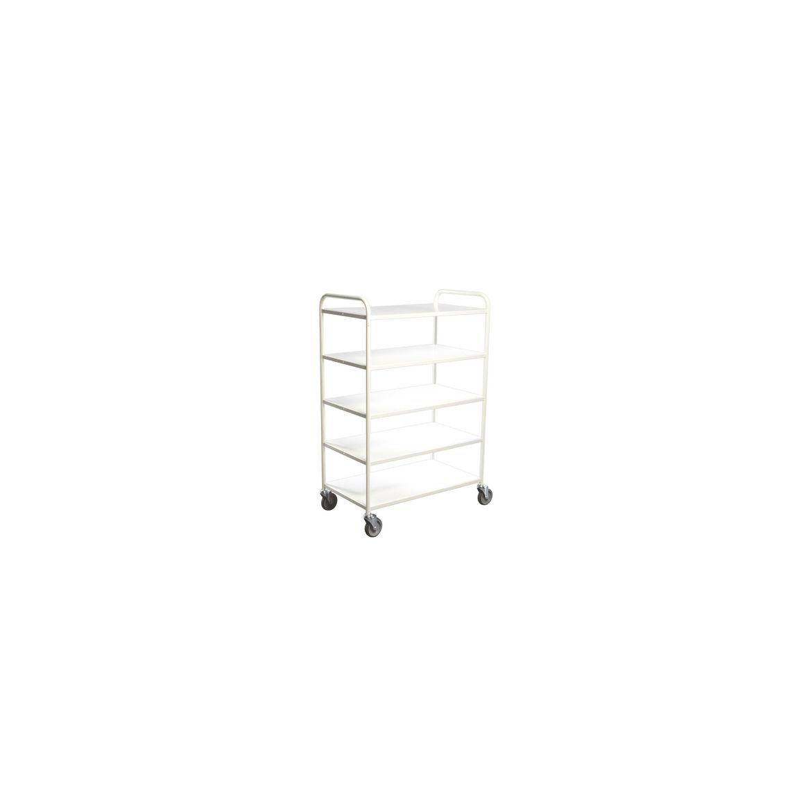 Table trolley 5 shelves white