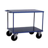 Outdoor table trolley 2 shelves blue
